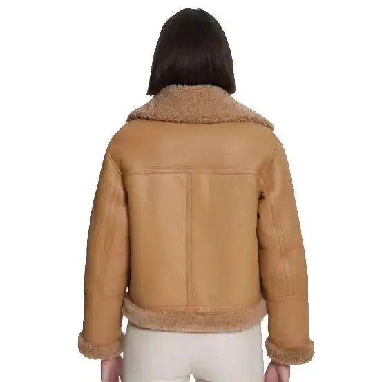 Women's Suede Shearling Jacket – Mink Curly Fur Lined & Stylish