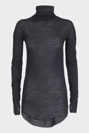 Wool Jersey Turtleneck