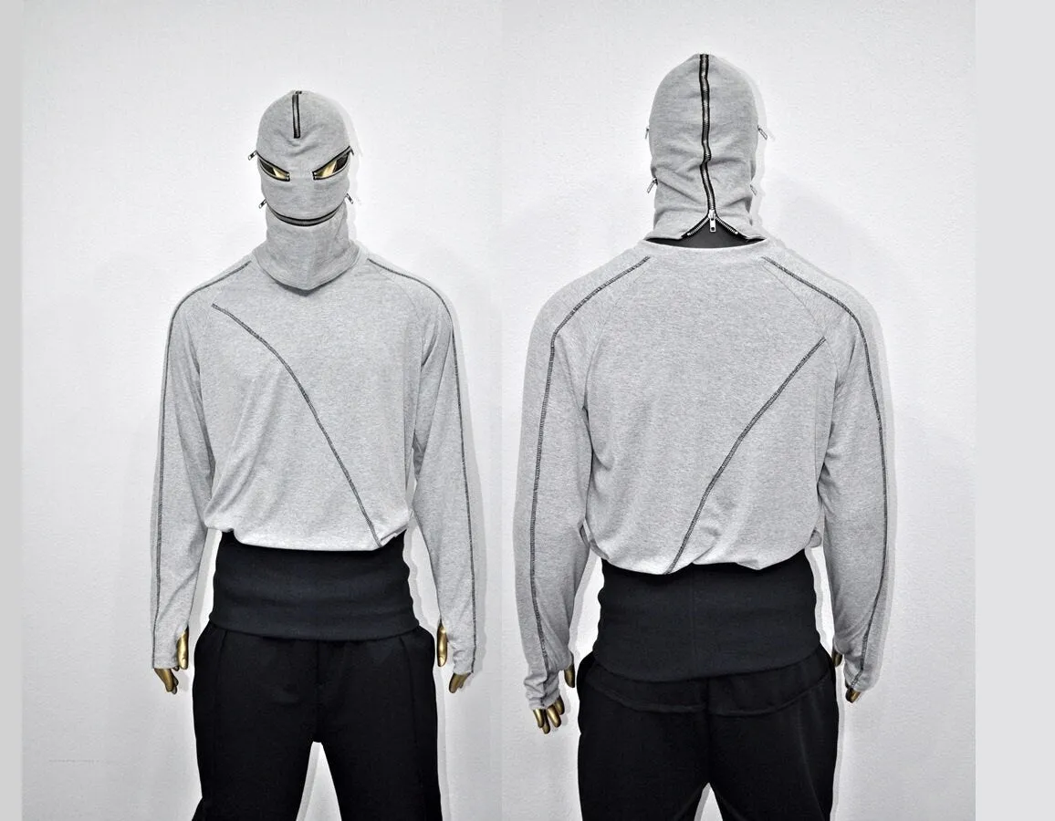 Zipper Balaclava , Breathable head mask Hamas balaclava Full YKK zipper - mouth, eyes, head Keeps you warm Hide your emotions - BB0166
